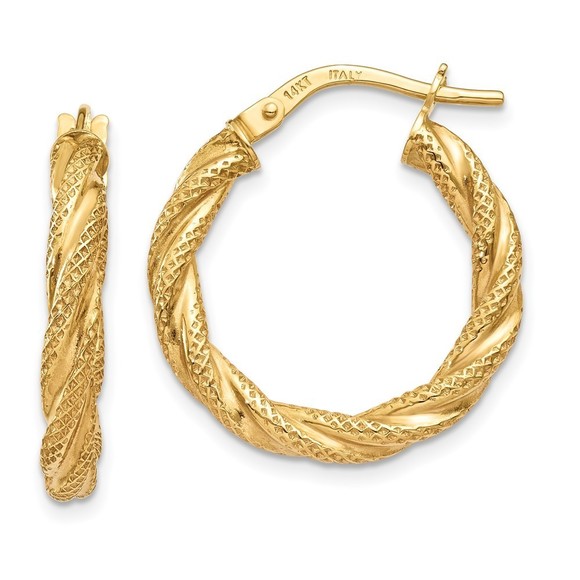 14K Twisted Textured Hoop Earrings,All Products : American Fashion Style Bags On Sale 14K Twisted Textured Hoop Earrings,All Products : American Fashion Style Bags On Sale